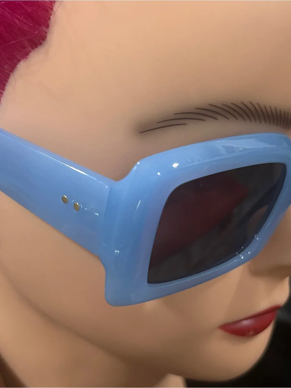 Blue Rectangular UV400 Women's Sunglasses